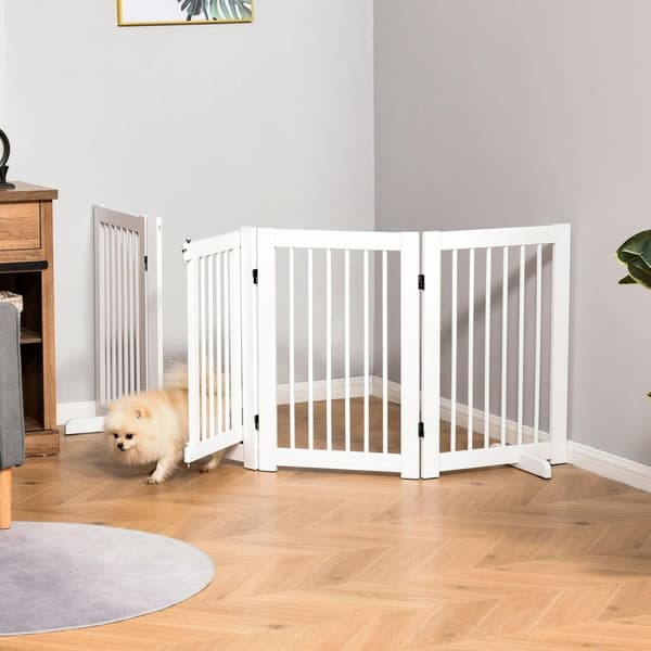 Rootz Dog Safety Gate - Wit - Dennenhout - 86,61 cm x 14,17 cm x 35,82 cm