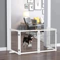 Pikkukuva 2 / 4: Rootz Pet Gate - Puinen portti - Koiraportti - Turvaportti - Valkoinen - 305 x 35,5 x 82 cm