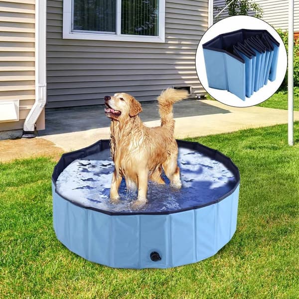 Rootz Hundebad - Blå - PVC, Træ - 9,05 cm x 7,08 cm x 12,2 cm