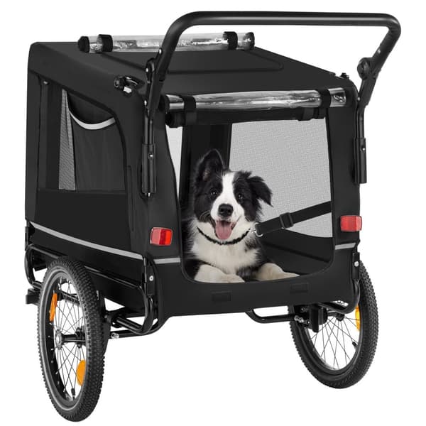Cykeltrailer til hunde WoofRider, foldbar, op til 40 kg - sort