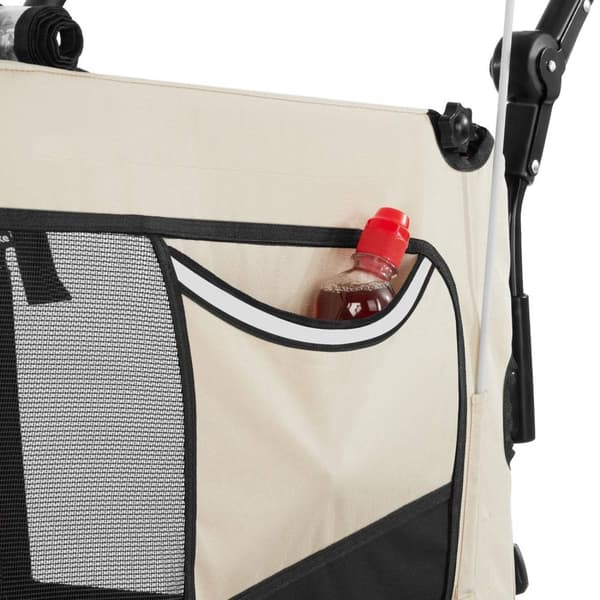 Cykeltrailer til hunde WoofRider, foldbar, op til 40 kg - beige