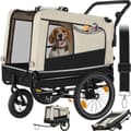 Miniatyrbild 1 av 11: Cykelvagn till hund WoofRider, hopfällbar, upp till 40 kg - beige