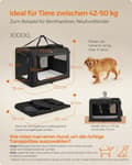 Miniatyrbillede 3 af 7: Rootz XXXXL sort hundeboks - Kæledyrsbur - Heavy Duty Kennel - Metalramme - 600D Oxford-stof - PVC-belægning - Fleecefor - 122 cm x 79 cm x 79 cm - Sa