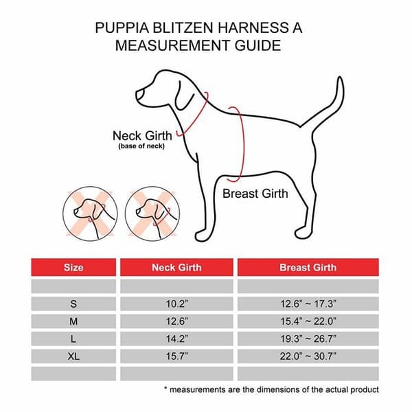 Klädsats - Puppia-tillbehör - PAQD-AC1470-RD-XL - Blitzen Sele A för hundar Röd storlek XL