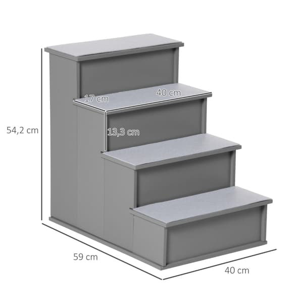 Rootz Pet Stairs - Hundtrappor - Kattstege - Förbättrar rörligheten - 40L x 59W x 54,2H cm