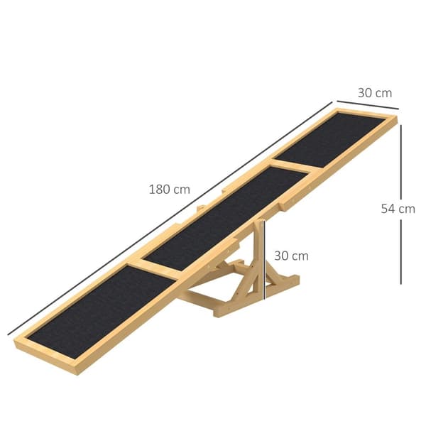 Rootz Dog Rocker - Agility Trainer - Dog Bouncer - Icke -halkytan - 180 cm x 30 cm x 30 cm - Håller upp till 50 kg