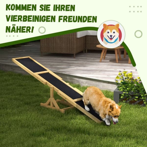 Rootz Dog Rocker - Agility Trainer - Dog Bouncer - Icke -halkytan - 180 cm x 30 cm x 30 cm - Håller upp till 50 kg
