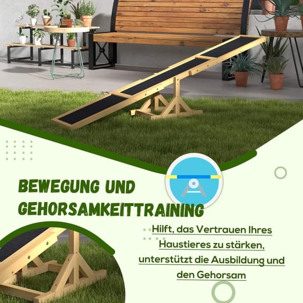 Rootz Dog Rocker - Agility Trainer - Dog Bouncer - Icke -halkytan - 180 cm x 30 cm x 30 cm - Håller upp till 50 kg