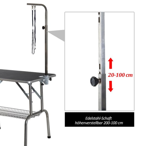 Pälsvårdsbord, 90x60x75 cm, Svart