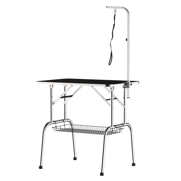 Pälsvårdsbord, 90x60x75 cm, Svart