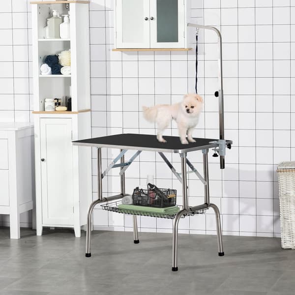 Pälsvårdsbord, 90x60x75 cm, Svart