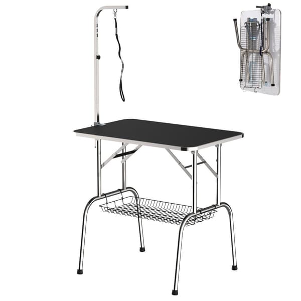 Pälsvårdsbord, 90x60x75 cm, Svart