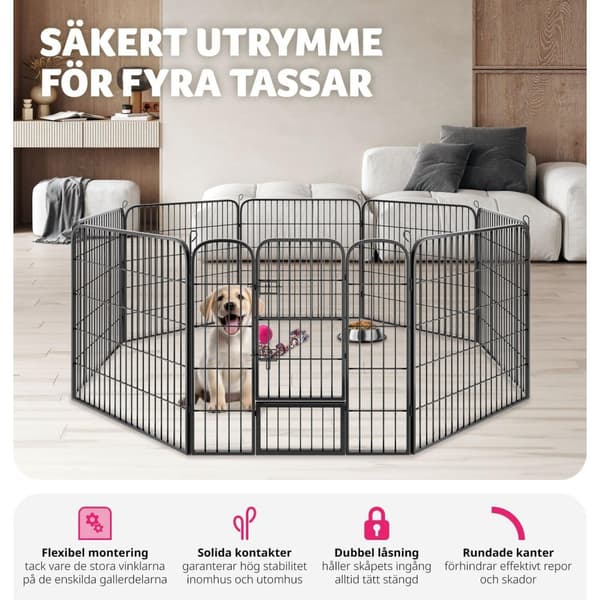 Hundgård, hundhage 8 sektioner - 80 cm