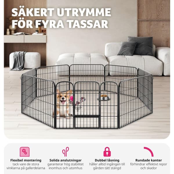 Hundgård, hundhage 8 sektioner - 60 cm