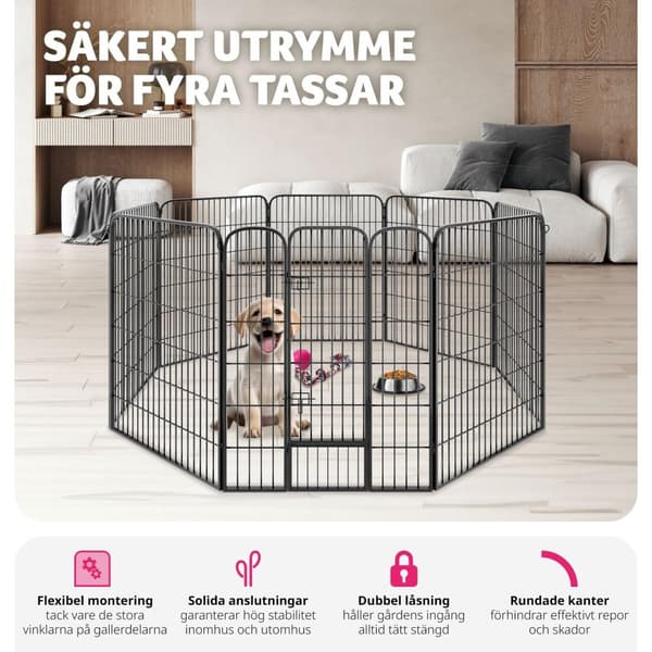 Hundgård, hundhage 8 sektioner - 100 cm