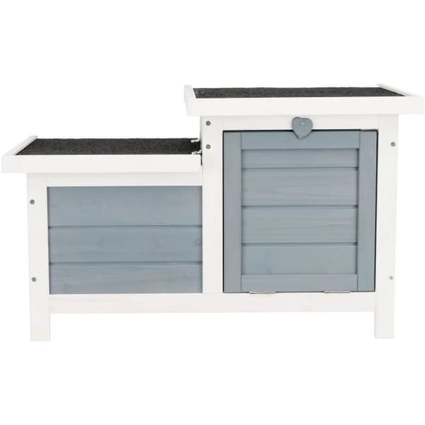TRIXIE Habitat Natura - 70 x 43 x 45 cm - Med två ingångar - Vit och grå - För kaniner