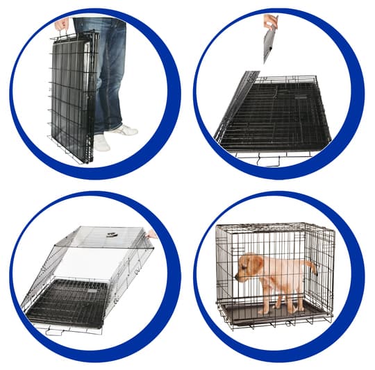 Pawise Wire Dog Crate - Lätt att montera och fälla tillbaka i några steg.