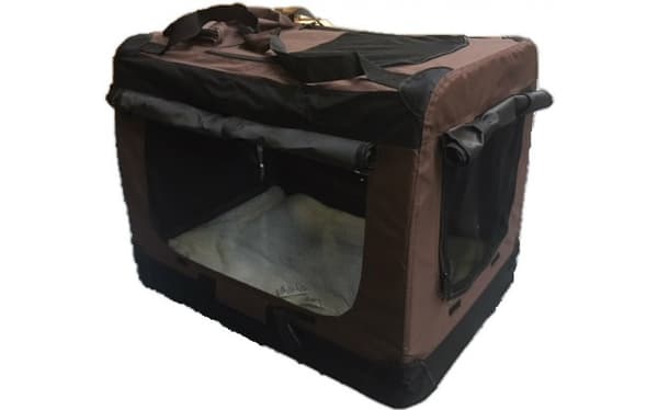 Topmast Nylon Dog Crate Premium Brown - ekstremt let og nem at sætte op med stålrørsramme