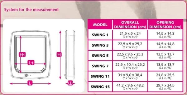 FERPLAST Swing 15 - Iso koiran ovi, valkoinen