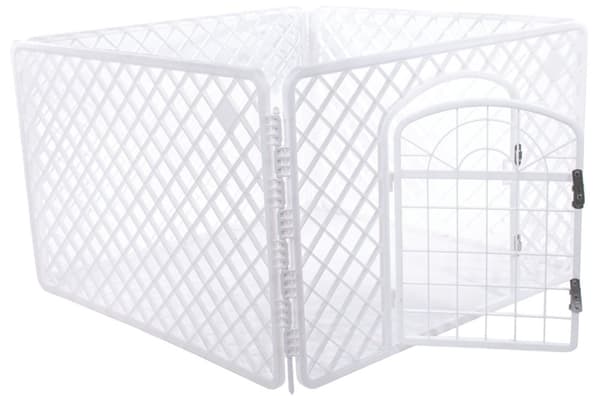 Hvalpeløb - hundeløb - foldbar - 90x90x60 cm - hvid