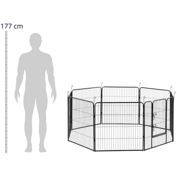 Wiesenfield Valphage - Med dörr - 8 staketdelar - 81 cm i höjd