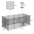 Miniatyrbild 2 av 4: Inhägnad för Små Djur - XMTECH - 24 Paneler - Justerbar - Metall - Svart 142x72x72cm