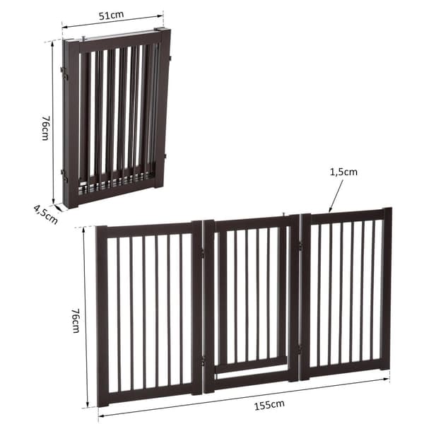 Rootz Barrier Grid til hunde - Brun - Konstrueret træ - 61,02 cm x 0,59 cm x 29,92 cm