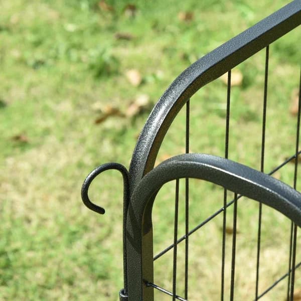 Rootz Pet lekhage - Outdoor Run Lekhage - Kanin Valp Cage - Hundpennor - Vikbart stängsel - Trädgård - Metal Hutch - Svart - 79 x 79 cm