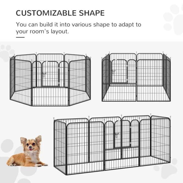 Rootz Pet kravlegård - Outdoor Run Krabbegård - Kanin hvalpebur - Hundepenne - Foldeløbshegn - Have - Metal Hutch - Sort - 79 x 100 cm