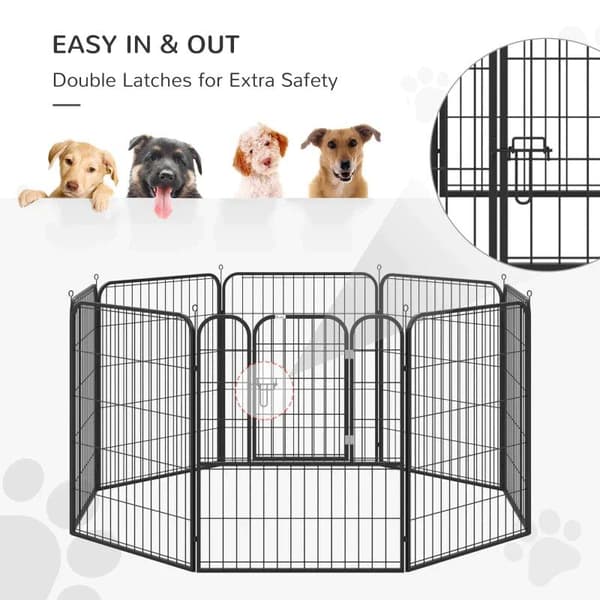 Rootz Pet kravlegård - Outdoor Run Krabbegård - Kanin hvalpebur - Hundepenne - Foldeløbshegn - Have - Metal Hutch - Sort - 79 x 100 cm