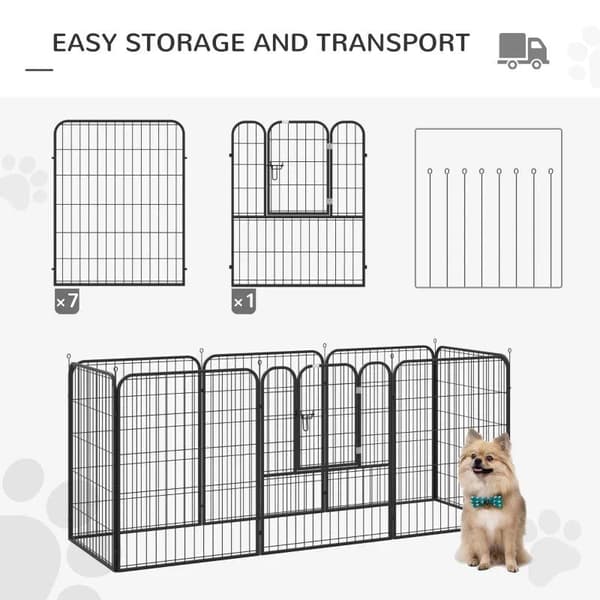Rootz Pet kravlegård - Outdoor Run Krabbegård - Kanin hvalpebur - Hundepenne - Foldeløbshegn - Have - Metal Hutch - Sort - 79 x 100 cm