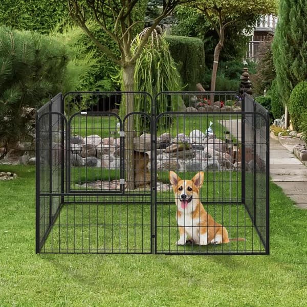 Rootz Pet kravlegård - Outdoor Run Krabbegård - Kanin hvalpebur - Hundepenne - Foldeløbshegn - Have - Metal Hutch - Sort - 79 x 100 cm