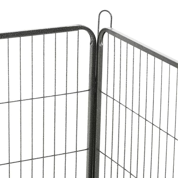Rootz Pet kravlegård - Krabbegård til kæledyr - Puppy Gate - Hegn kravlegård - Hunde kravlegård - Hunde indhegning - Stål - Grå - 80W x 60H x 1,5D cm