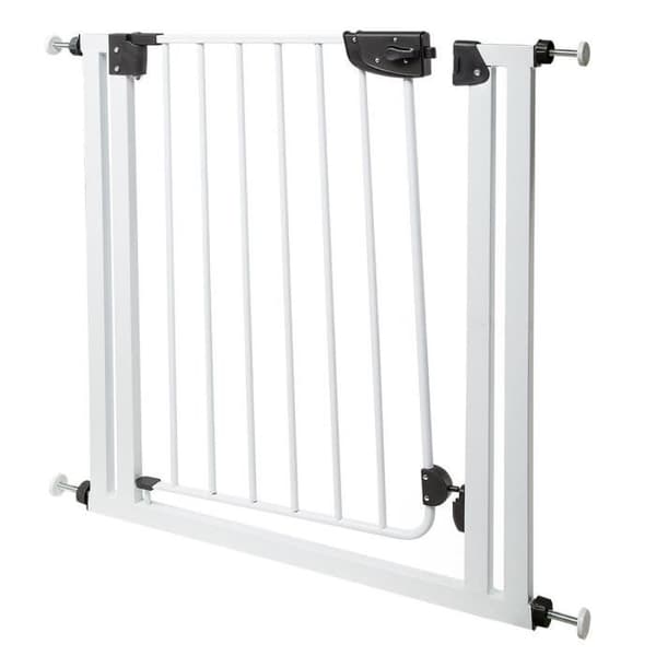 Hundsäkerhetsdörr i vit metall L 70 till 80cm x H 79cm