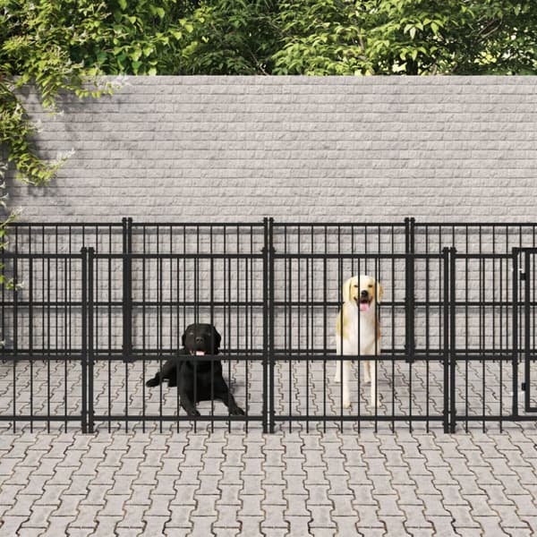 Koiran ulkohäkki teräs 13,14 m²