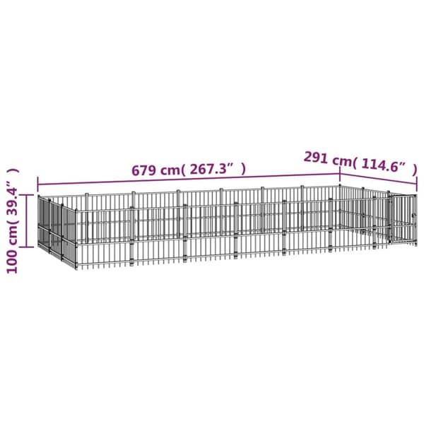 udendørs hundegård 19,76 m² stål
