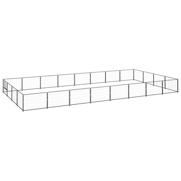 hundeløbegård 32 m² stål sort