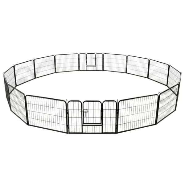 Hundhage 16 paneler stål 60x80 cm svart