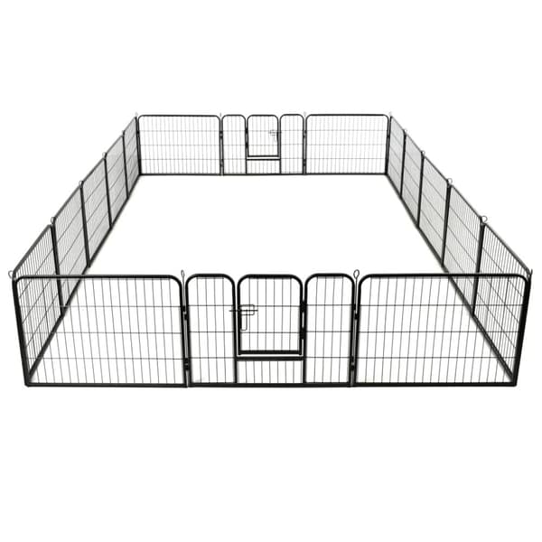 Hundhage 16 paneler stål 60x80 cm svart