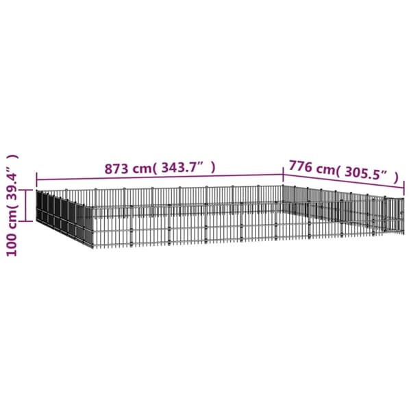 Hundgård för utomhusbruk stål 67,74 m²