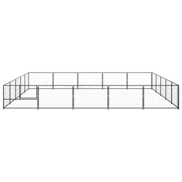 hundeløbegård 25 m² stål sort