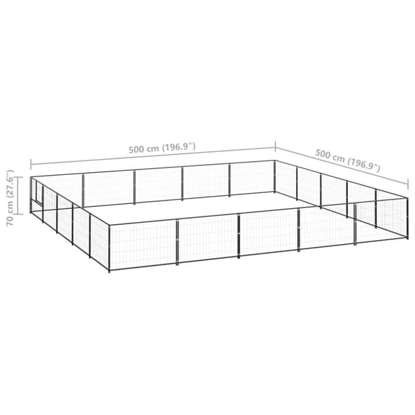 hundeløbegård 25 m² stål sort