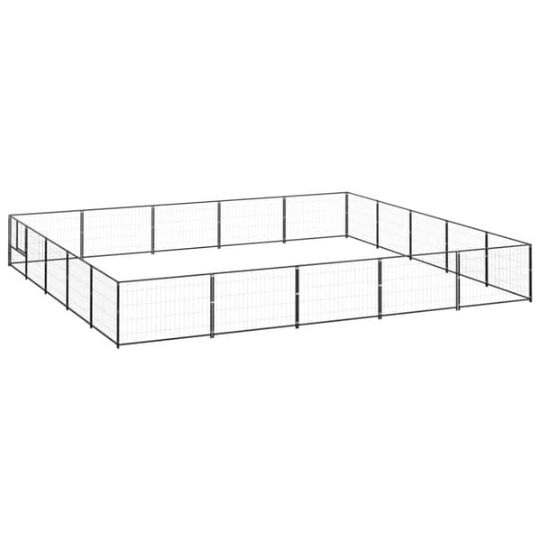 hundeløbegård 25 m² stål sort