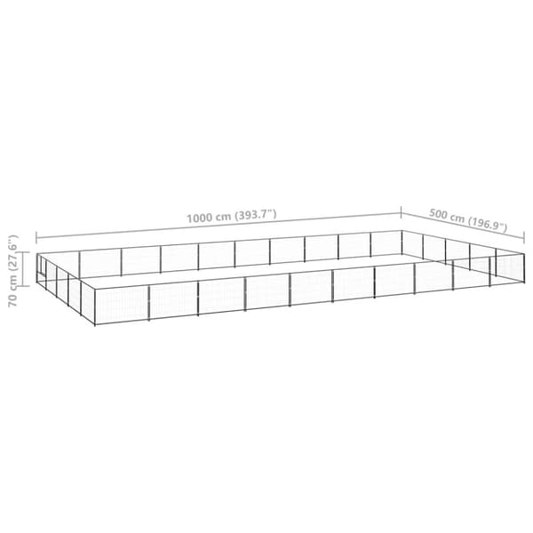 Hundgård svart 50 m² stål