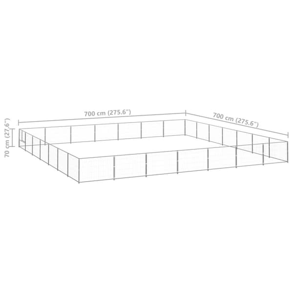 Koiranhäkki hopea 49 m² teräs