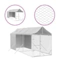 Pikkukuva 2 / 4: Koiran ulkohäkki katolla hopea 2x6x2,5 m galvanoitu teräs