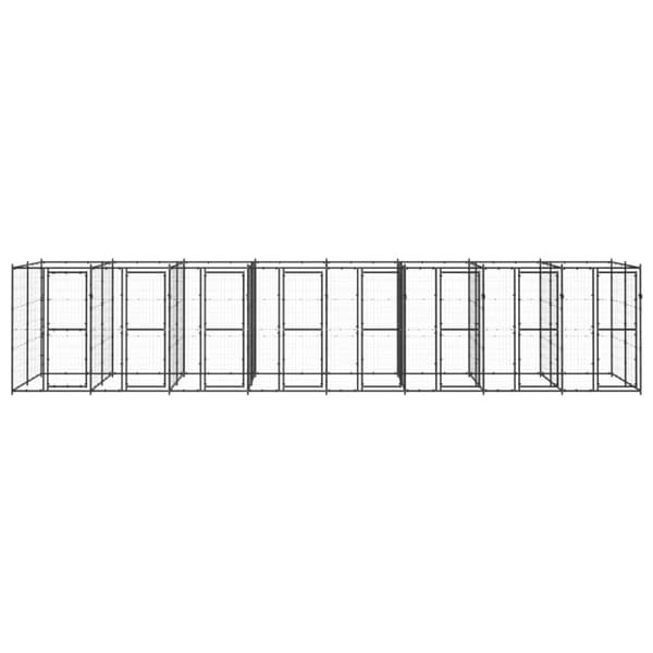 udendørs hundebur 19,36 m² stål