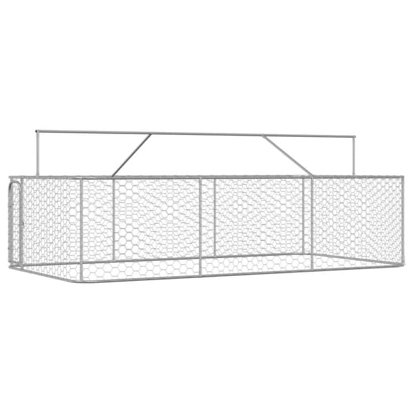 Koiran ulkohäkki katoksella 400x200x150 cm