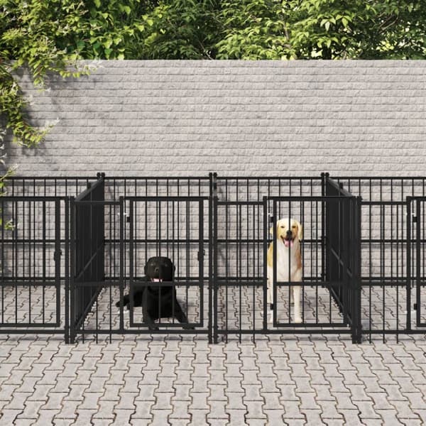 udendørs hundegård 16,89 m² stål