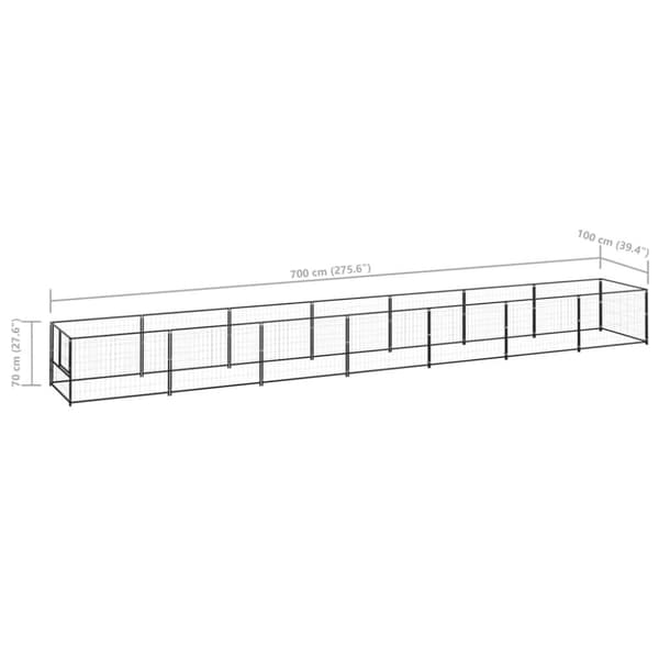 Koiranhäkki musta 7 m² teräs